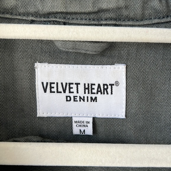 Velvet Heart Denim Army Green Khaki Jacket EUC - Picture 2 of 6